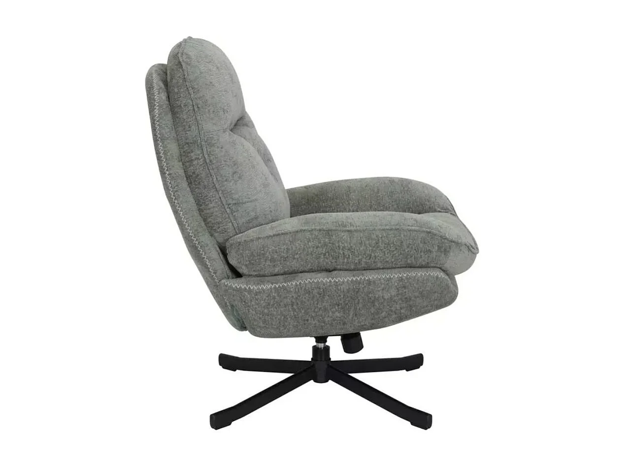 Fauteuil pivotant à 360° moelleux en tissu sans accoudoirs couleur olive ZALKA