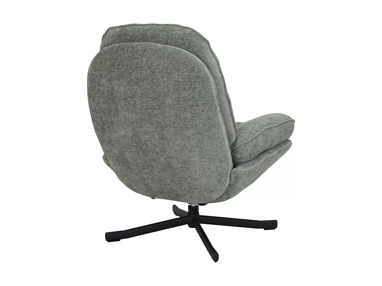 Fauteuil pivotant à 360° moelleux en tissu sans accoudoirs couleur olive ZALKA