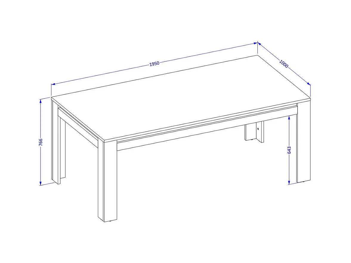 Pack sala de comedor MEUNIER – Vitrina, aparador alto & mesa para 8 pers. Roble Samdal & negro mate