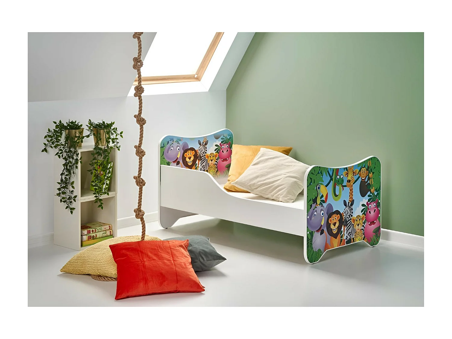 Bett Happy Jungle (70x140)/Matratze inklusive/mehrfarbig
