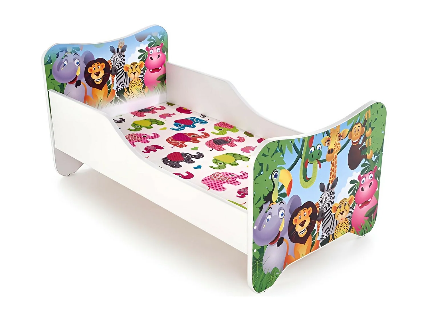 Bett Happy Jungle (70x140)/Matratze inklusive/mehrfarbig