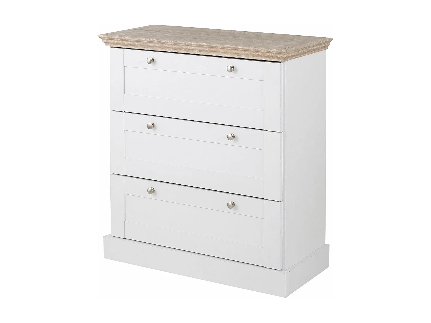 Binz | Chest with 3 drawers in oak look white