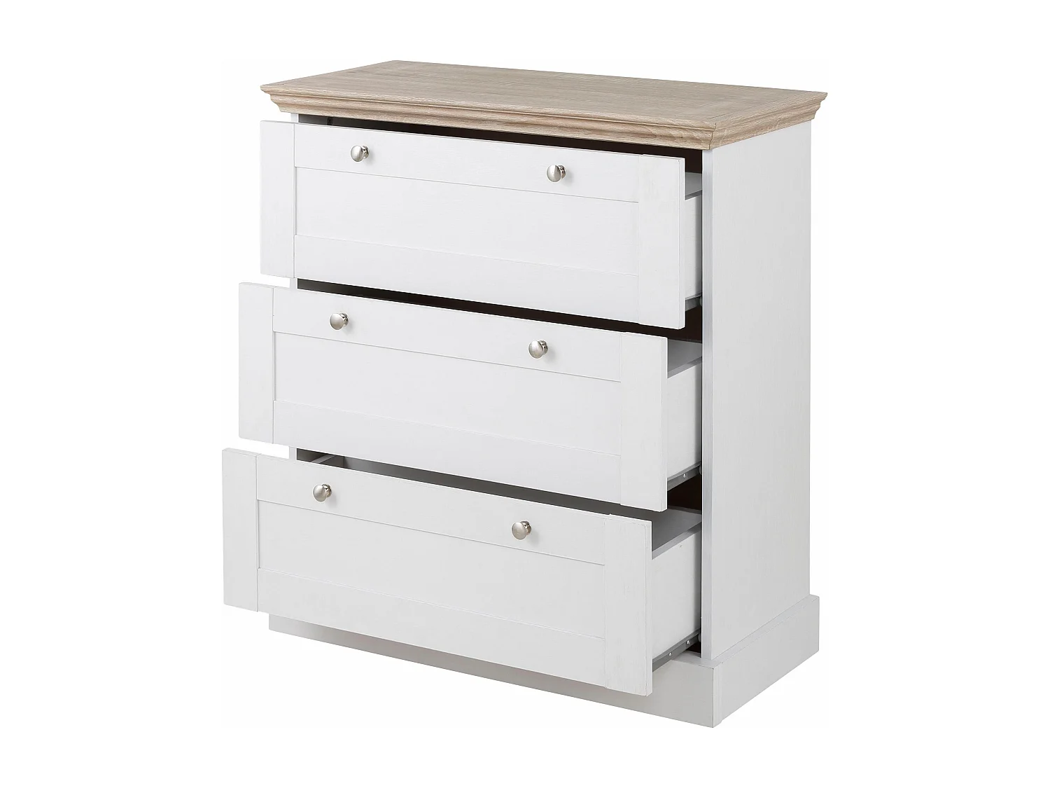 Binz | Chest with 3 drawers in oak look white