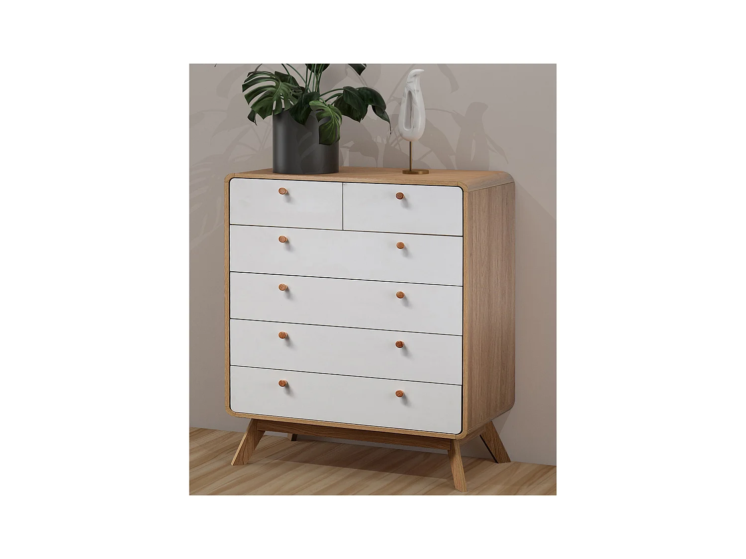 Cómoda Cassie 4+2 Puertas RobleBlanco