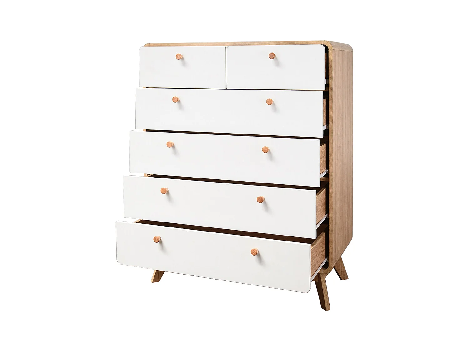 Cómoda Cassie 4+2 Puertas RobleBlanco