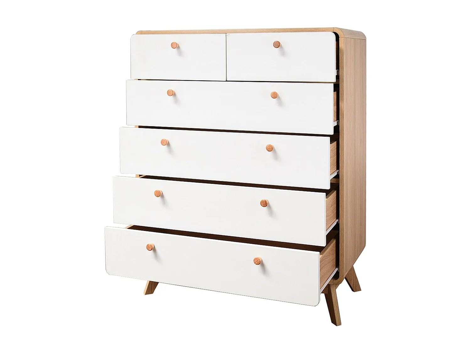 Cassie Kommode 4+2 Türen EicheWeiß