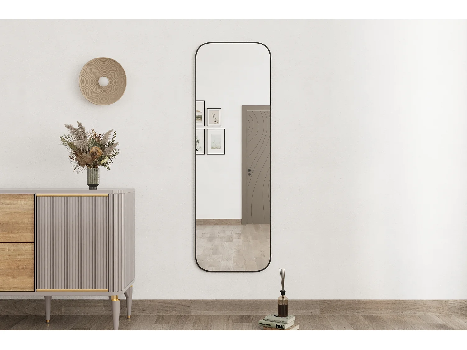 Standspiegel Blush 160x50 cm Schwarz