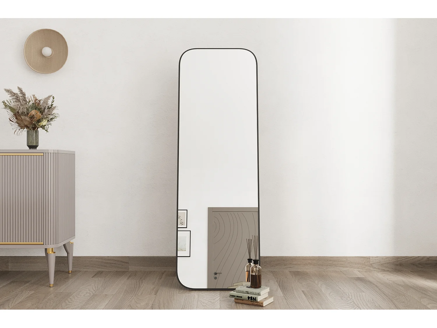 Standspiegel Blush 160x50 cm Schwarz