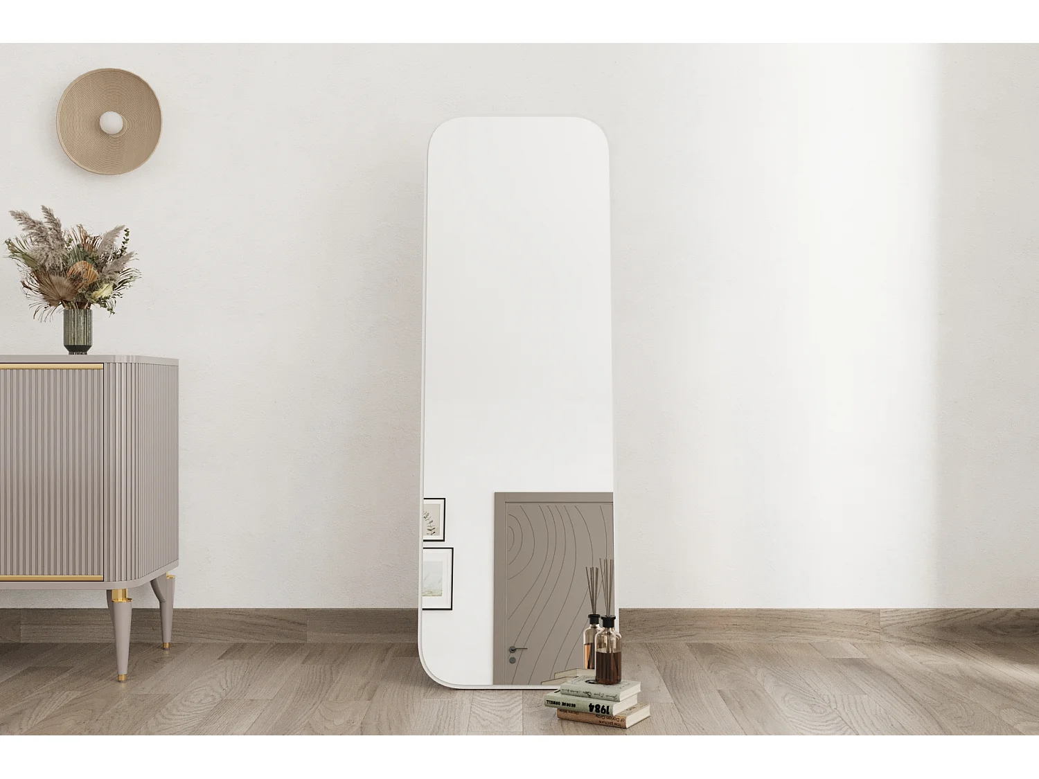 Standspiegel Blush 160x50 cm Weiß