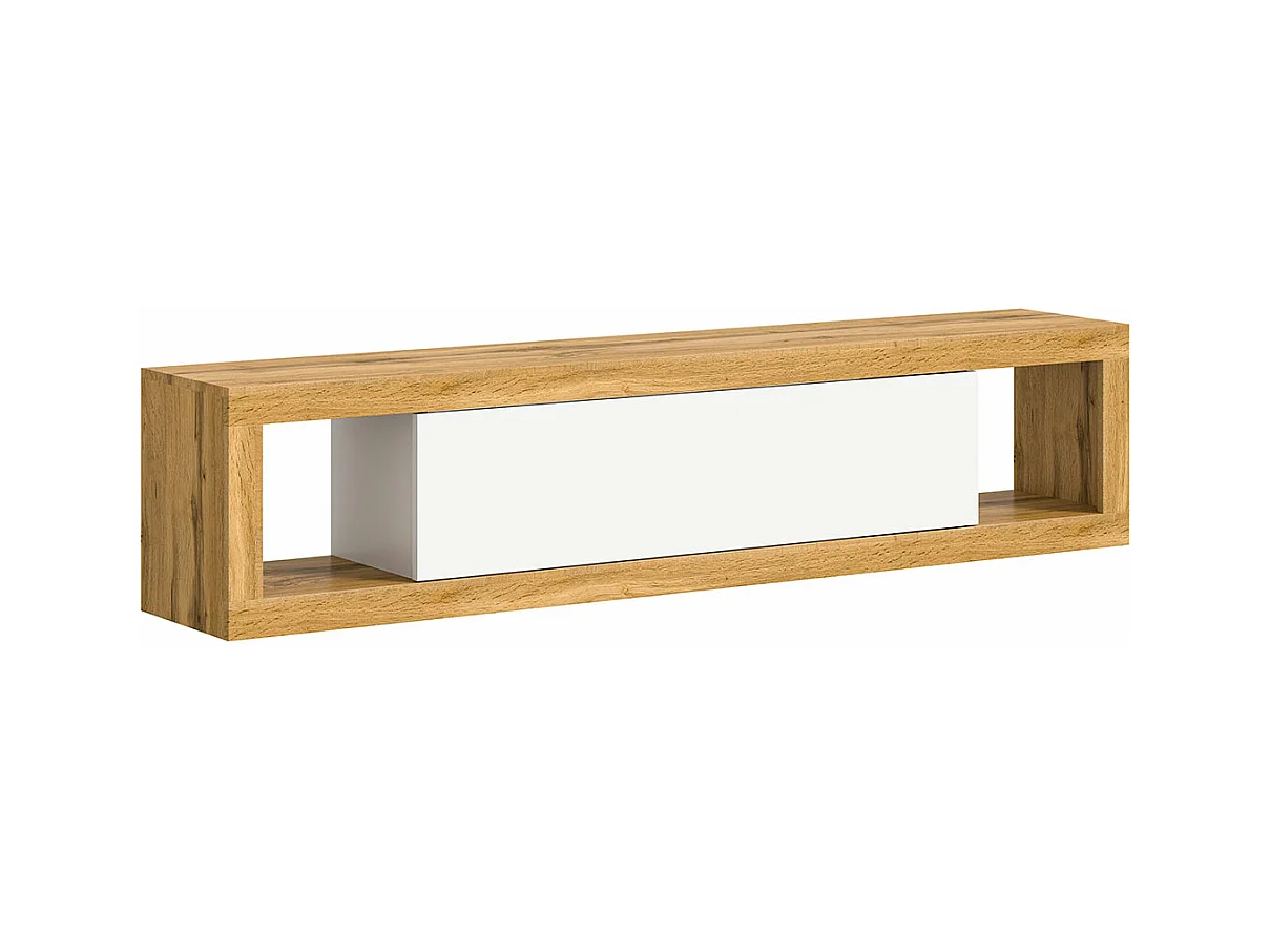 Matrix meuble TV 2 compartiments 1 porte abattante blanc.
