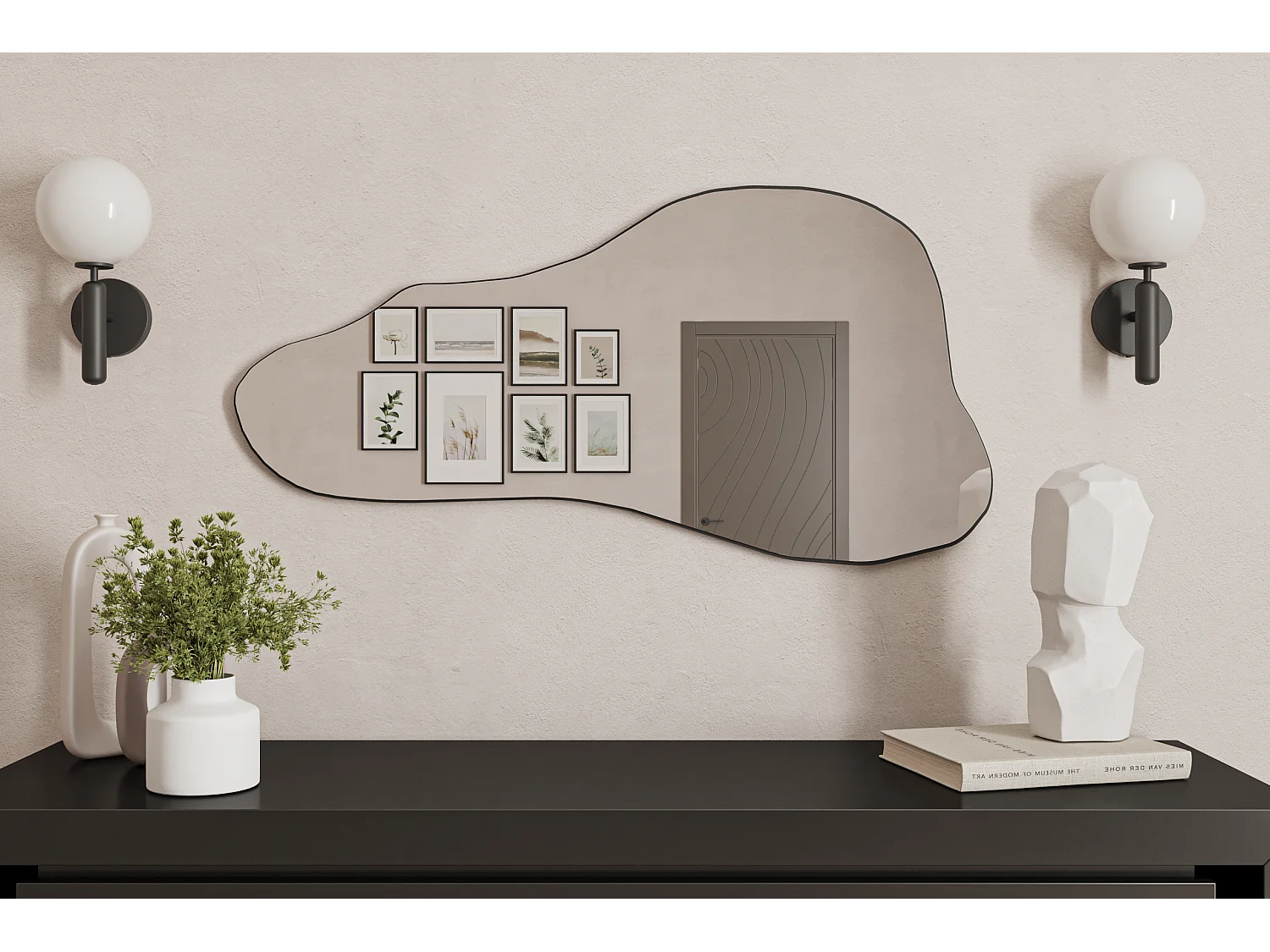 Wandspiegel Delight Schwarz 60x120 cm