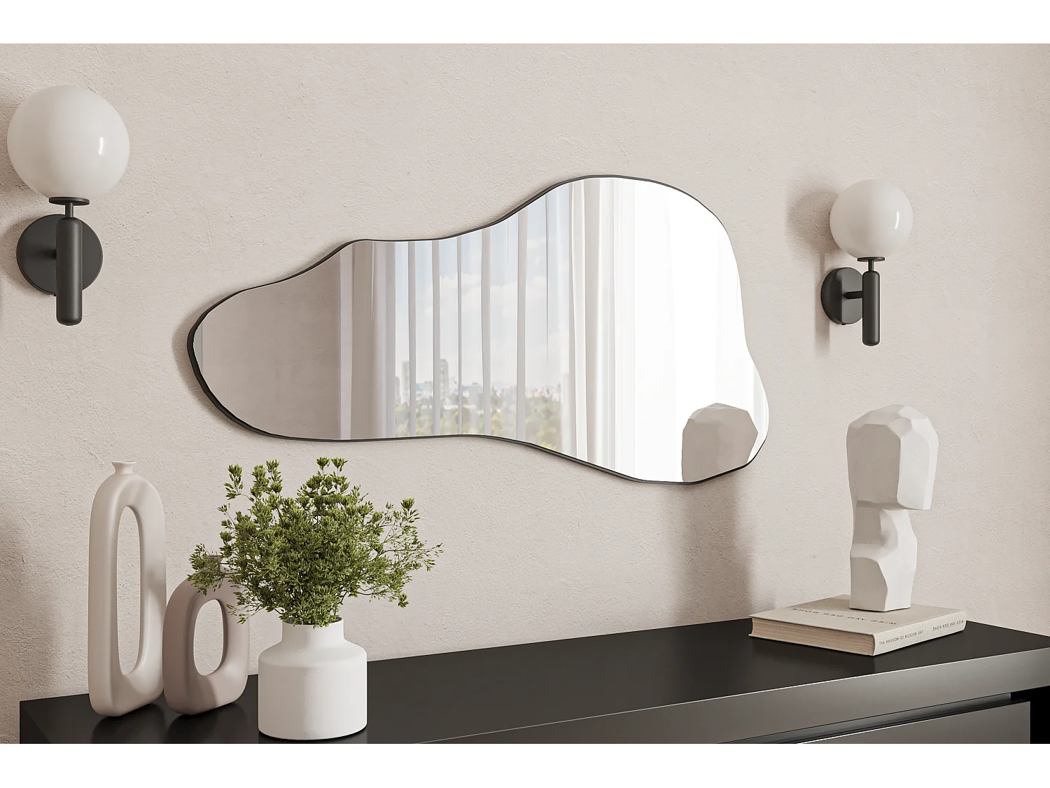 Wandspiegel Delight Schwarz 60x120 cm