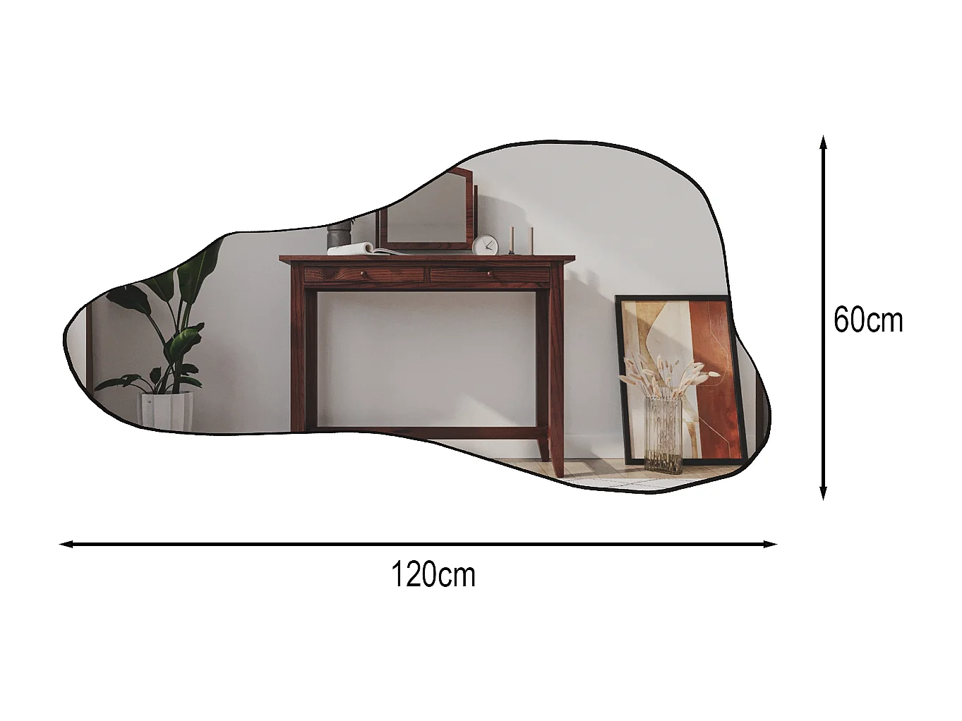 Wandspiegel Delight Schwarz 60x120 cm