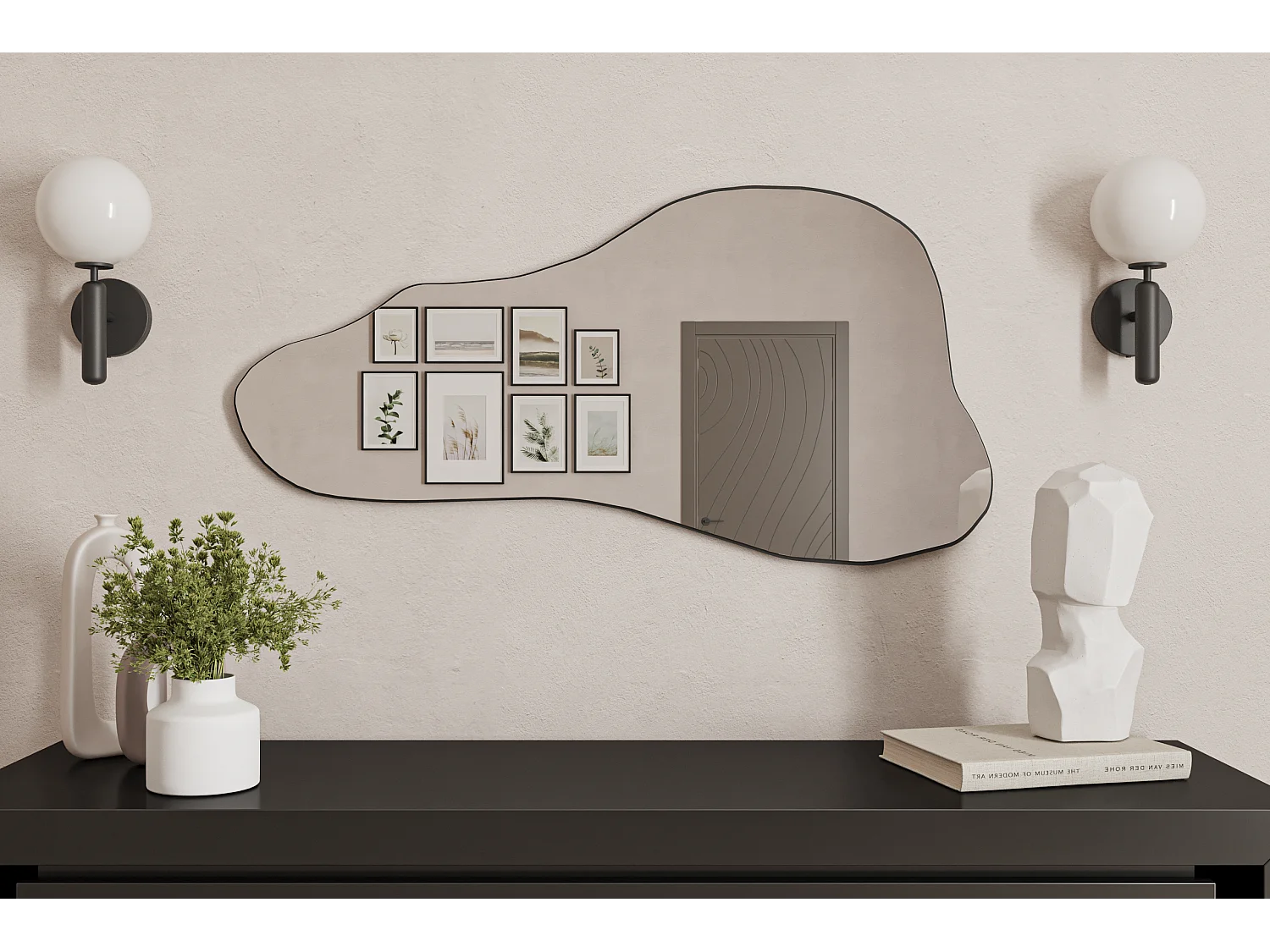 Wandspiegel Delight Schwarz 60x120 cm