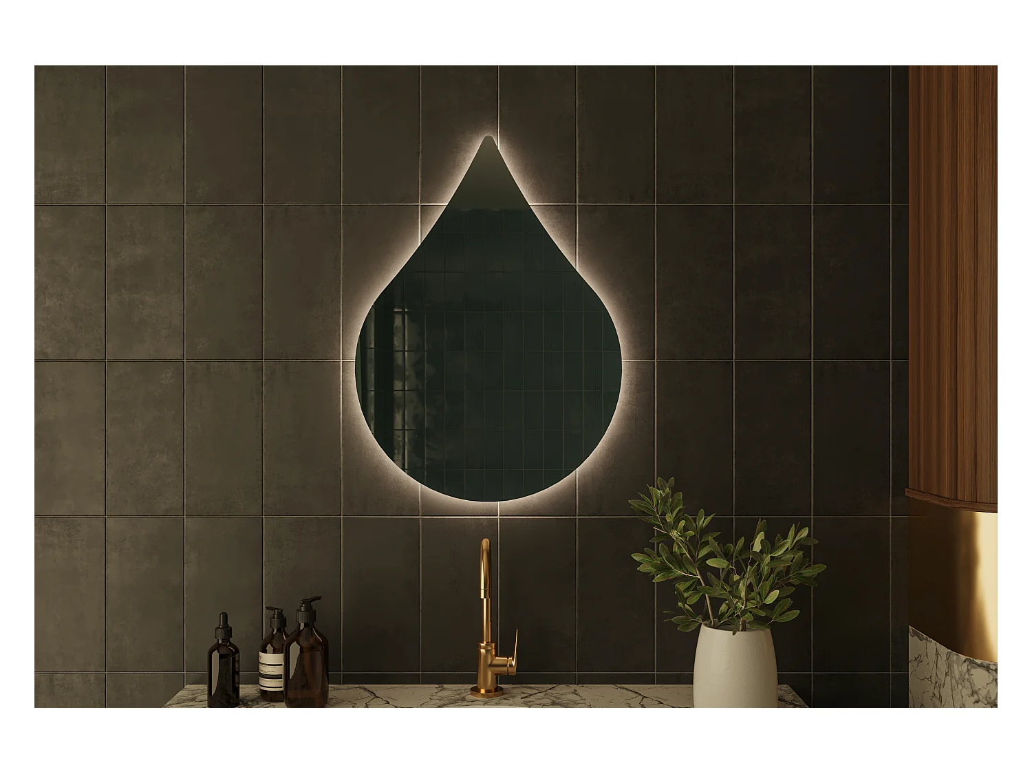 Wandspiegel Fascina 50x70 cm mit LED