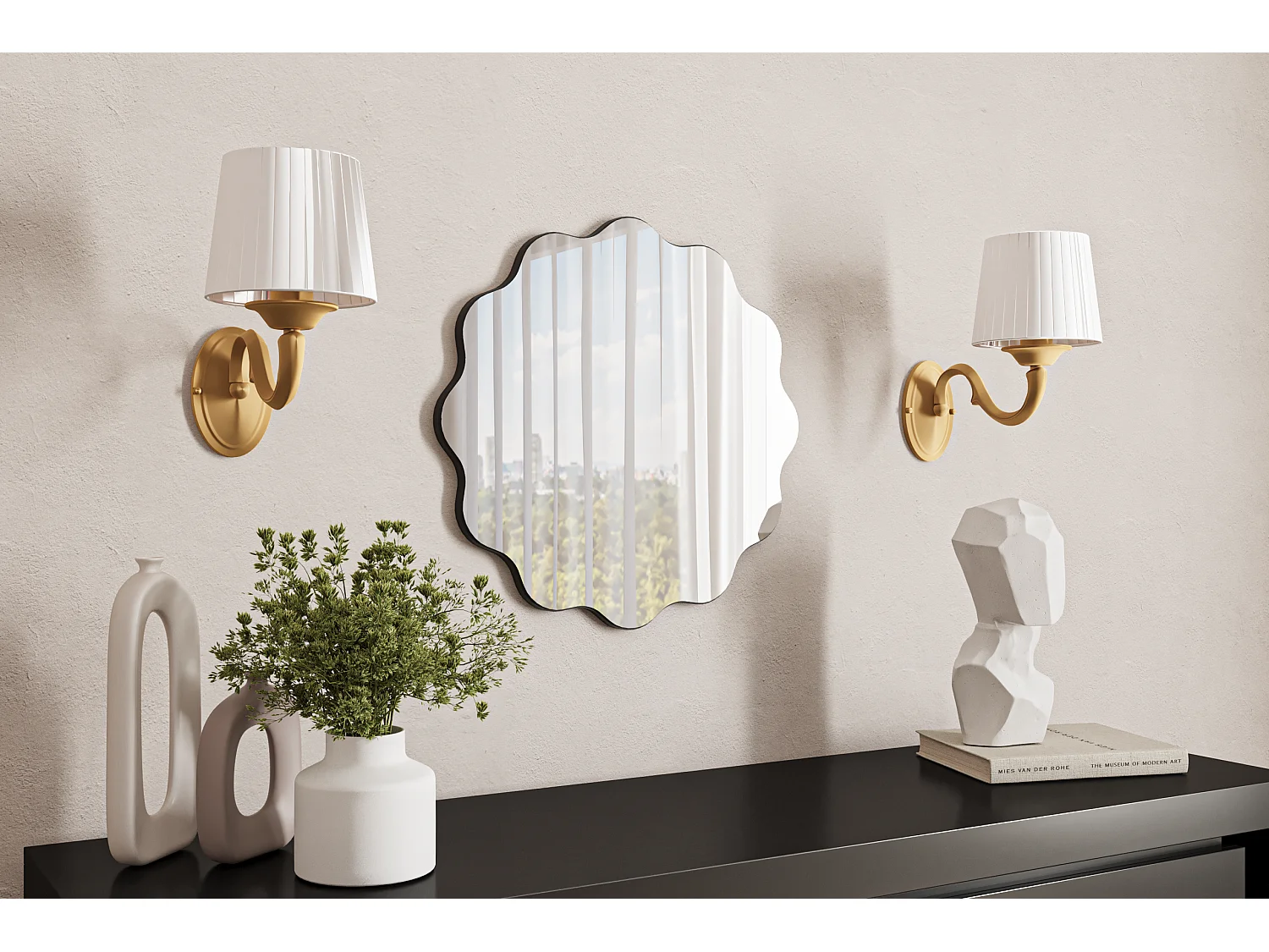 Spiegel Mirage Schwarz 60x60 cm