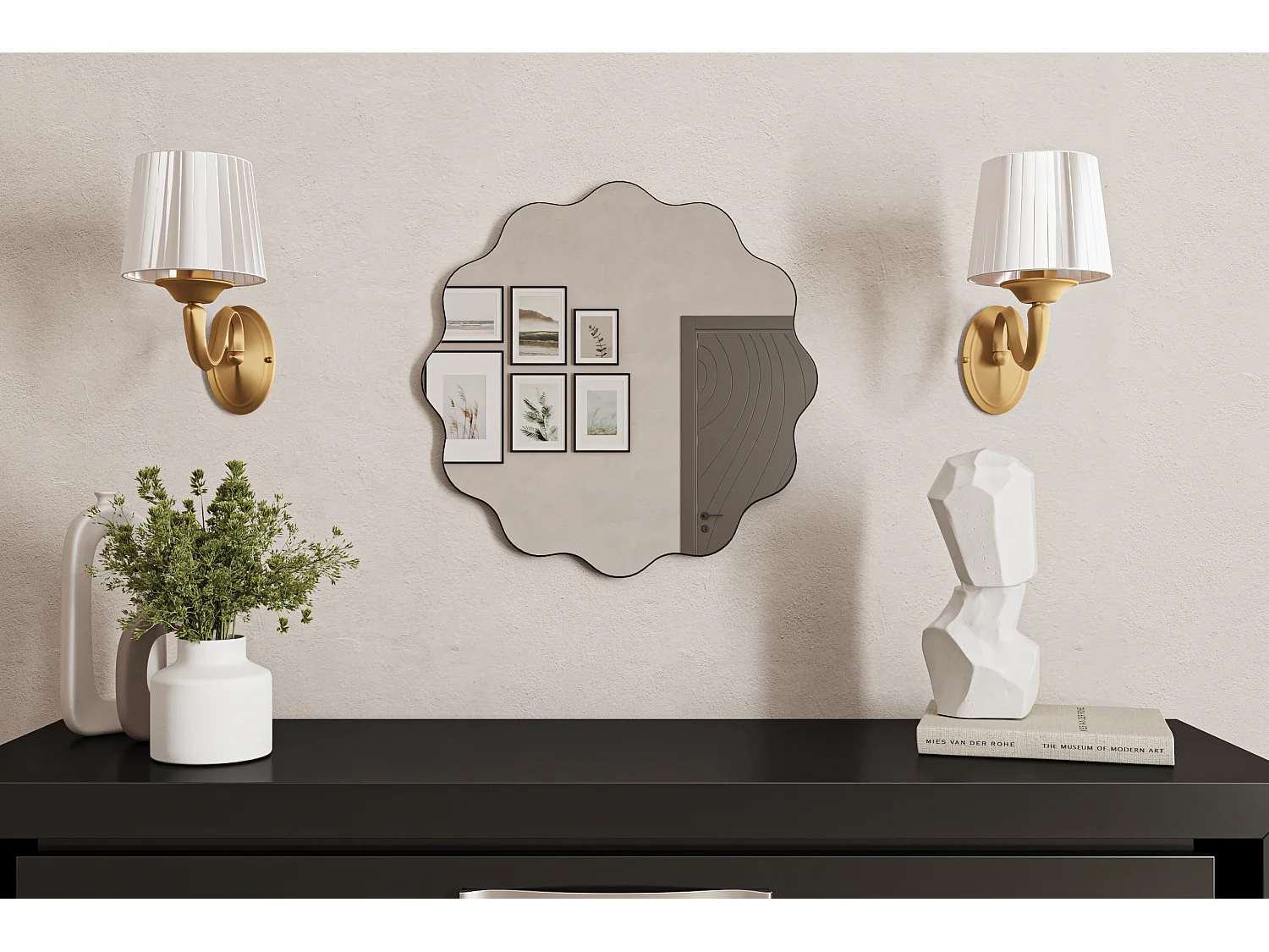 Spiegel Mirage Schwarz 60x60 cm