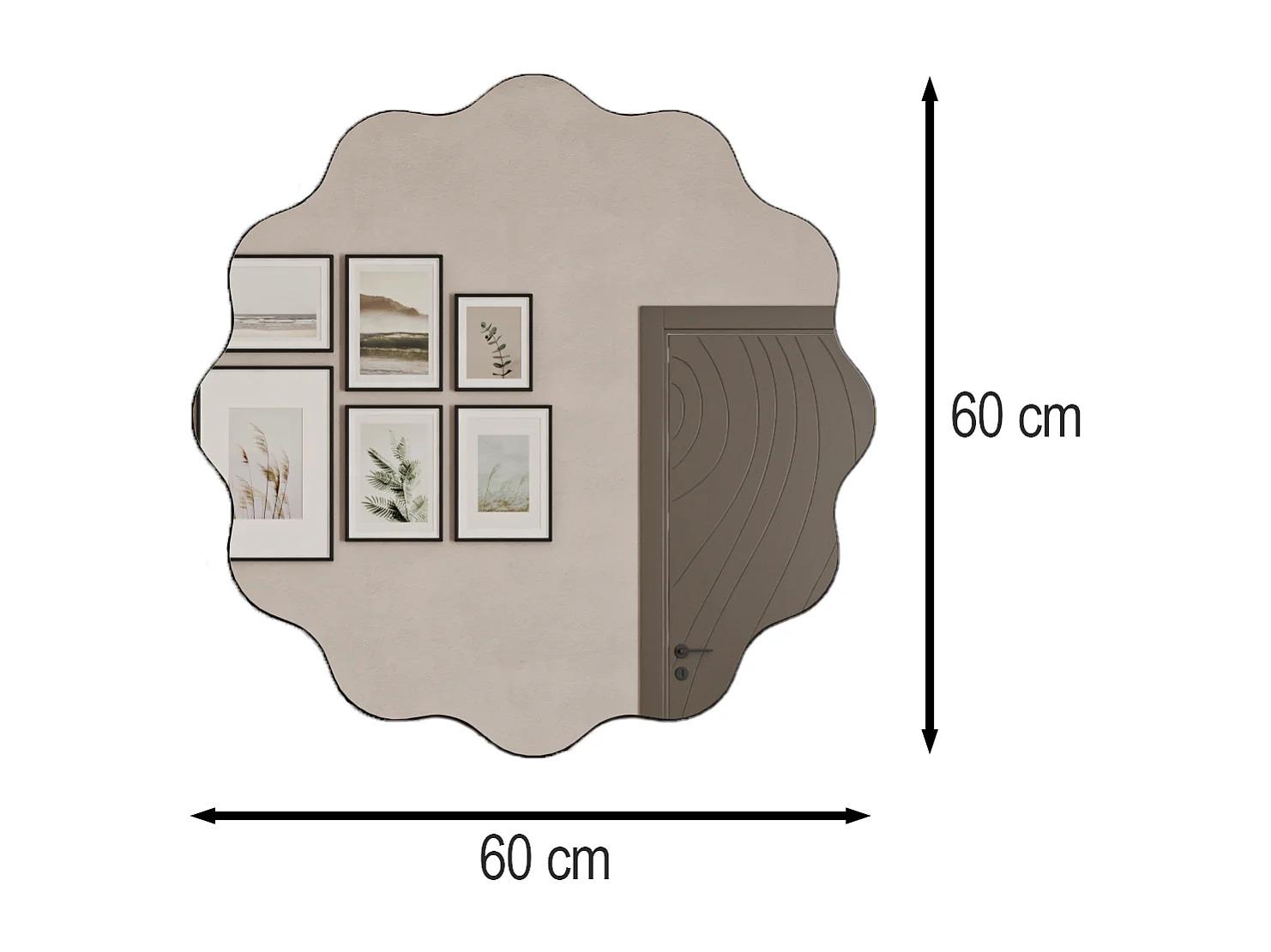 Spiegel Mirage Schwarz 60x60 cm