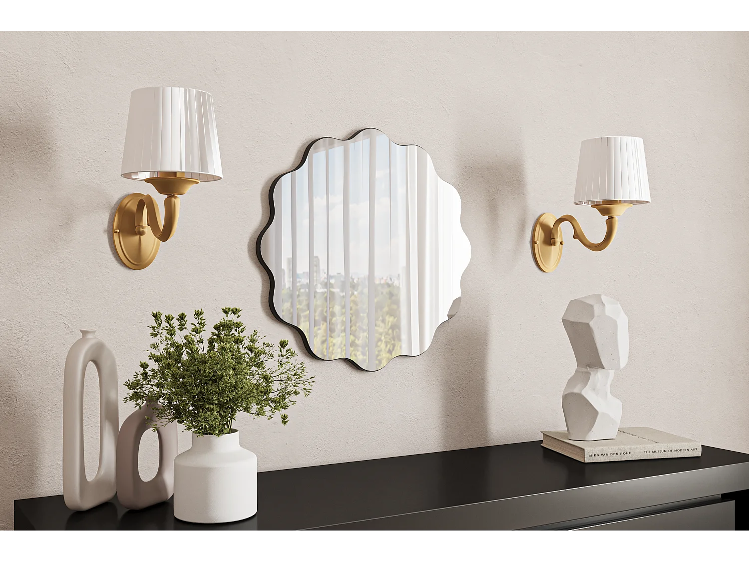 Spiegel Mirage Schwarz 60x60 cm