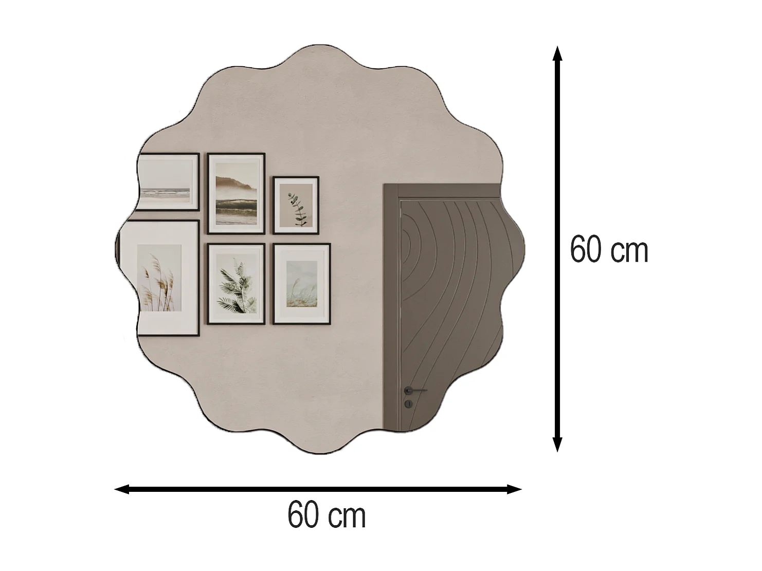 Spiegel Mirage Schwarz 60x60 cm