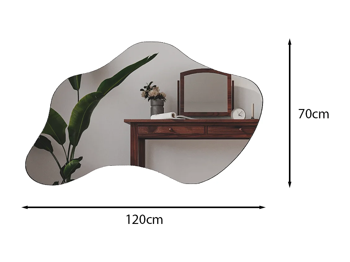 Wandspiegel Halo Schwarz 60x120 cm