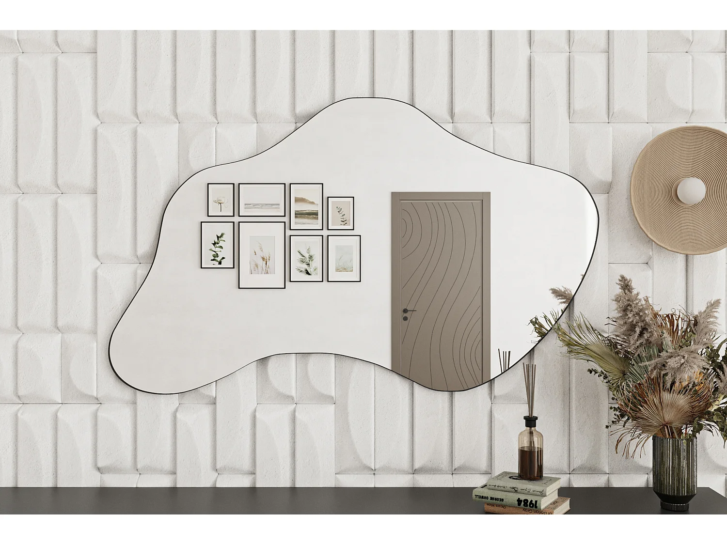 Wandspiegel Halo Schwarz 60x120 cm