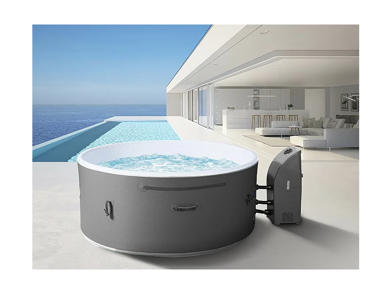 Halbstarres Spa "Venice" – 5 Plätze – Weiß/Grau