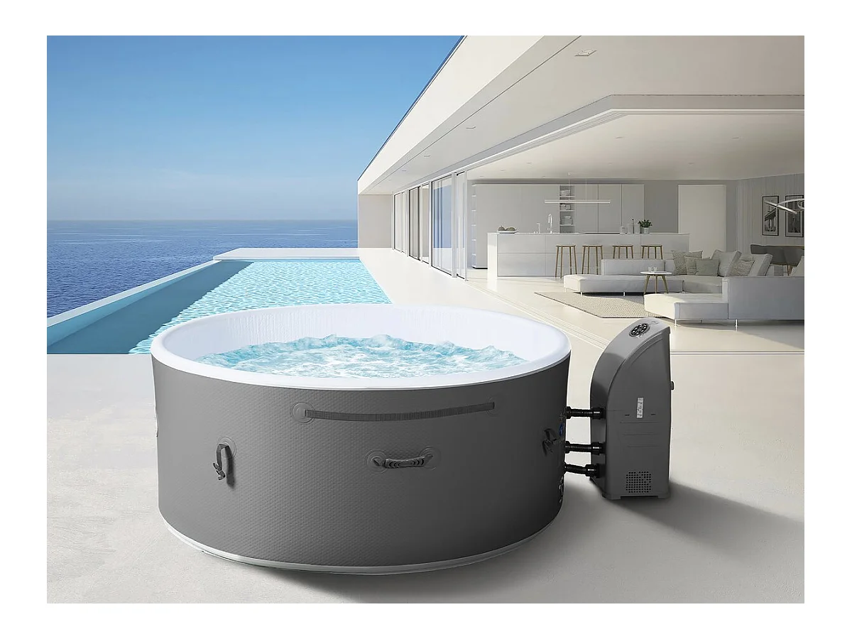 Spa semi rigide " Venise" - 5 places - Blanc/Gris