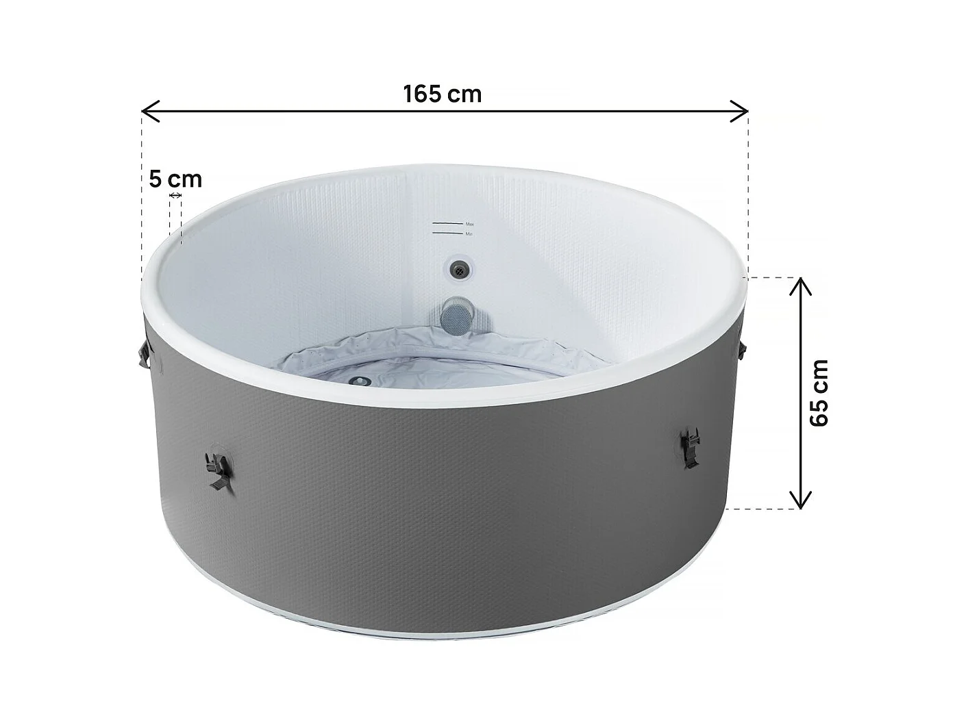 Spa semi rigide " Venise" - 5 places - Blanc/Gris