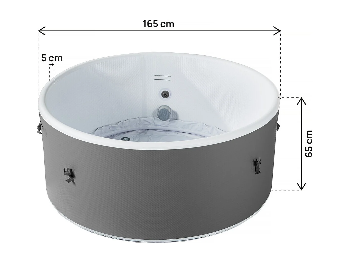 Halfharde spa "Venetië" - 5 plaatsen - Wit/Grijs