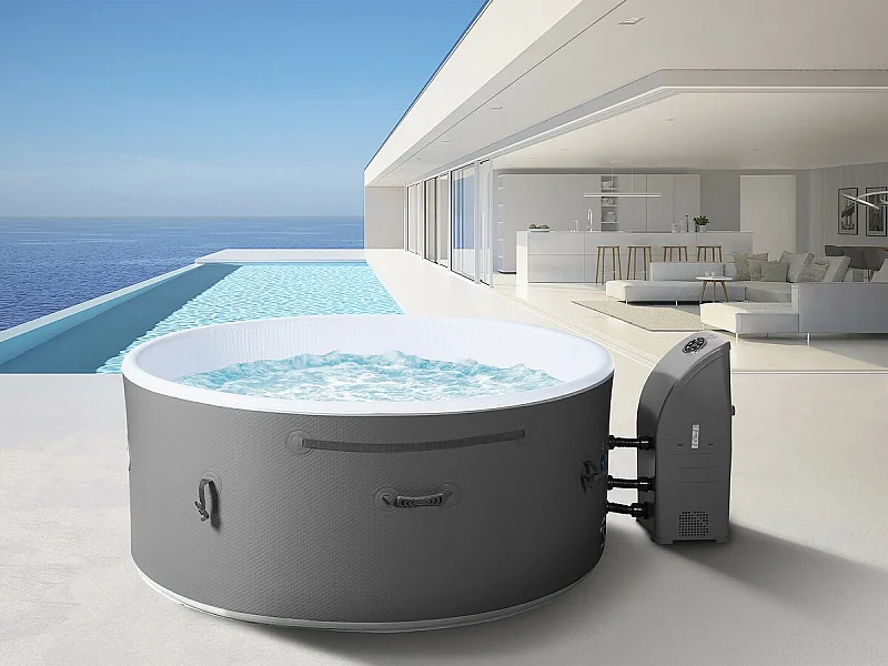 Spa semi rigide " Venise" - 5 places - Blanc/Gris