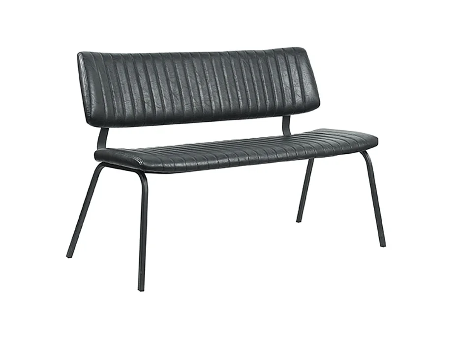 Eetkamerbank Gusto - Zwart - PU-Leder - 120 cm