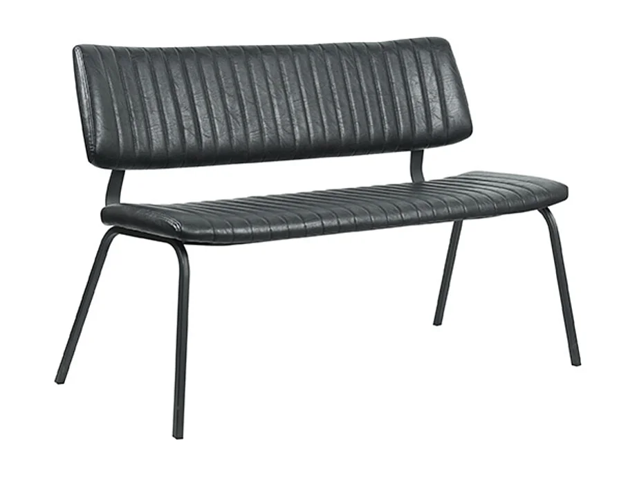 Eetkamerbank Gusto - Zwart - PU-Leder - 120 cm