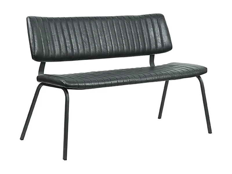 Eetkamerbank Gusto - Zwart - PU-Leder - 120 cm