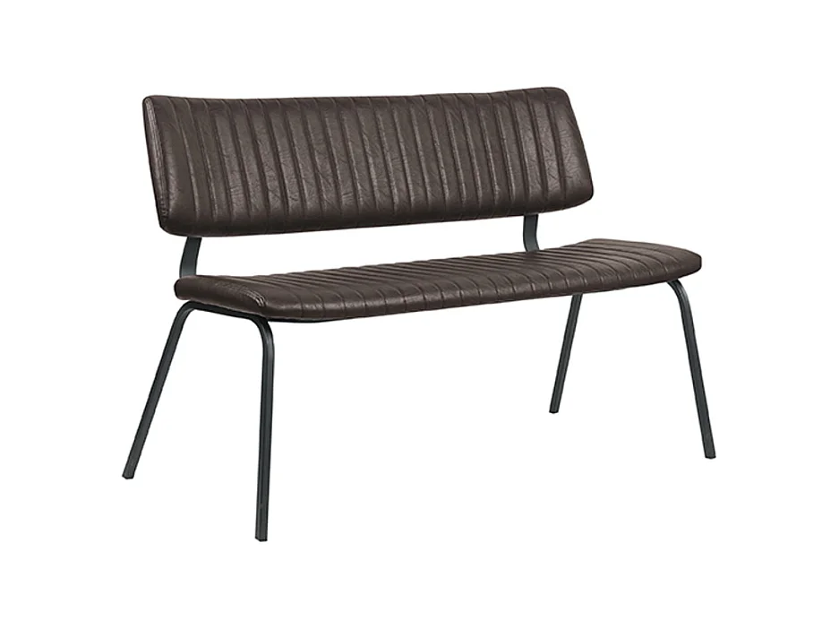 Banc de salle à manger Gusto - Marron foncé - Cuir PU - 120 cm