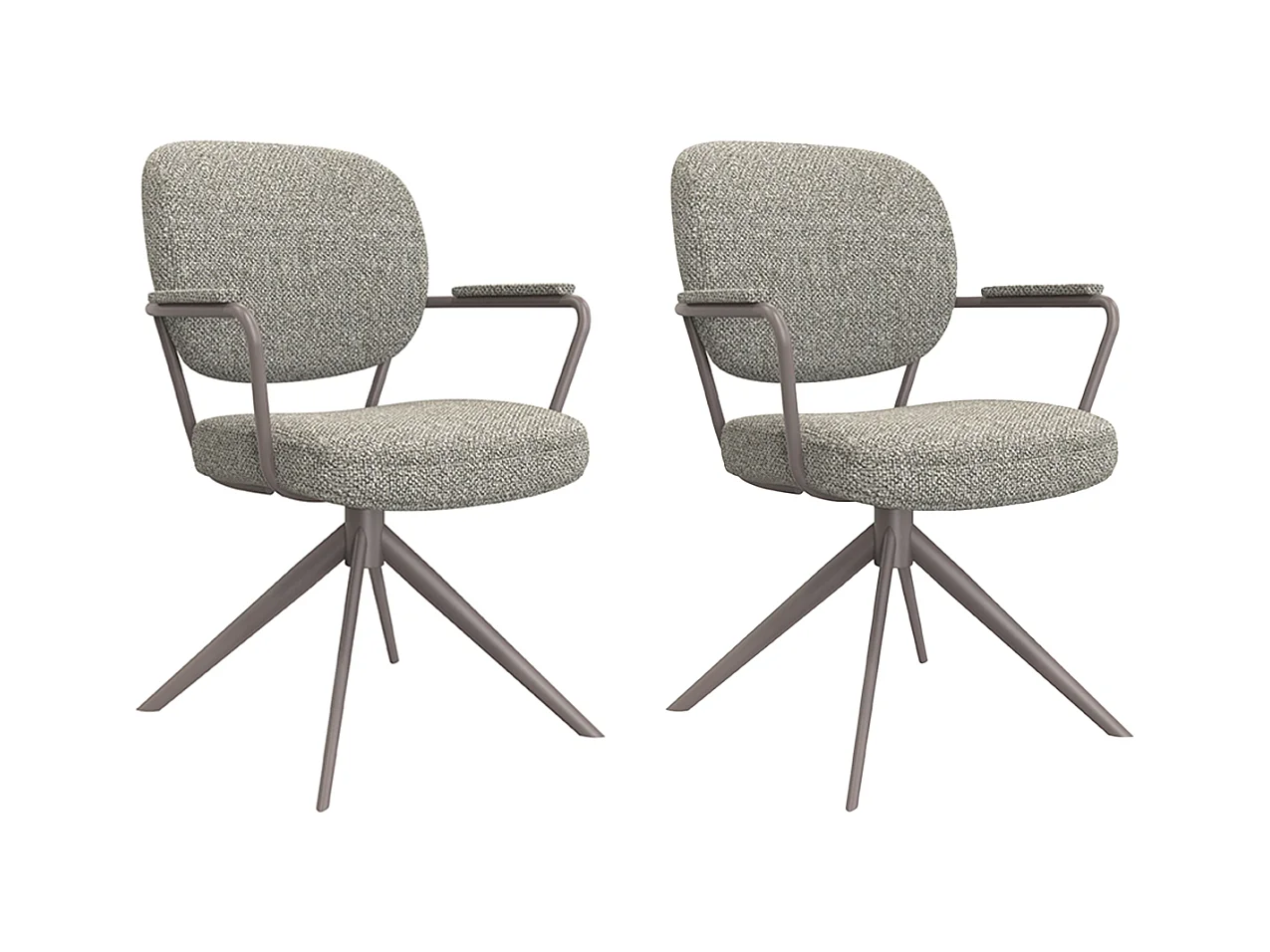 Chaise de salle à manger Basel - Gris truffe - Boucle - lot de 2