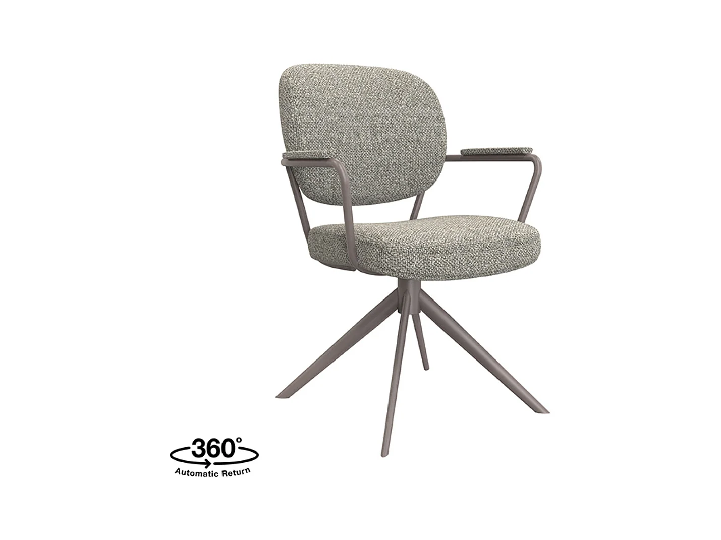 Chaise de salle à manger Basel - Gris truffe - Boucle - lot de 2