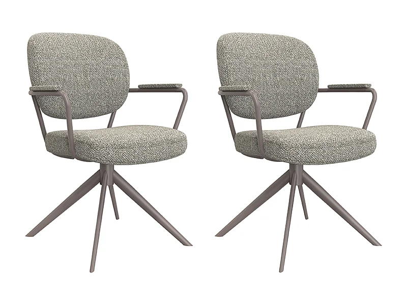 Silla de comedor Basel - Gris trufa - Boucle - Juego de 2