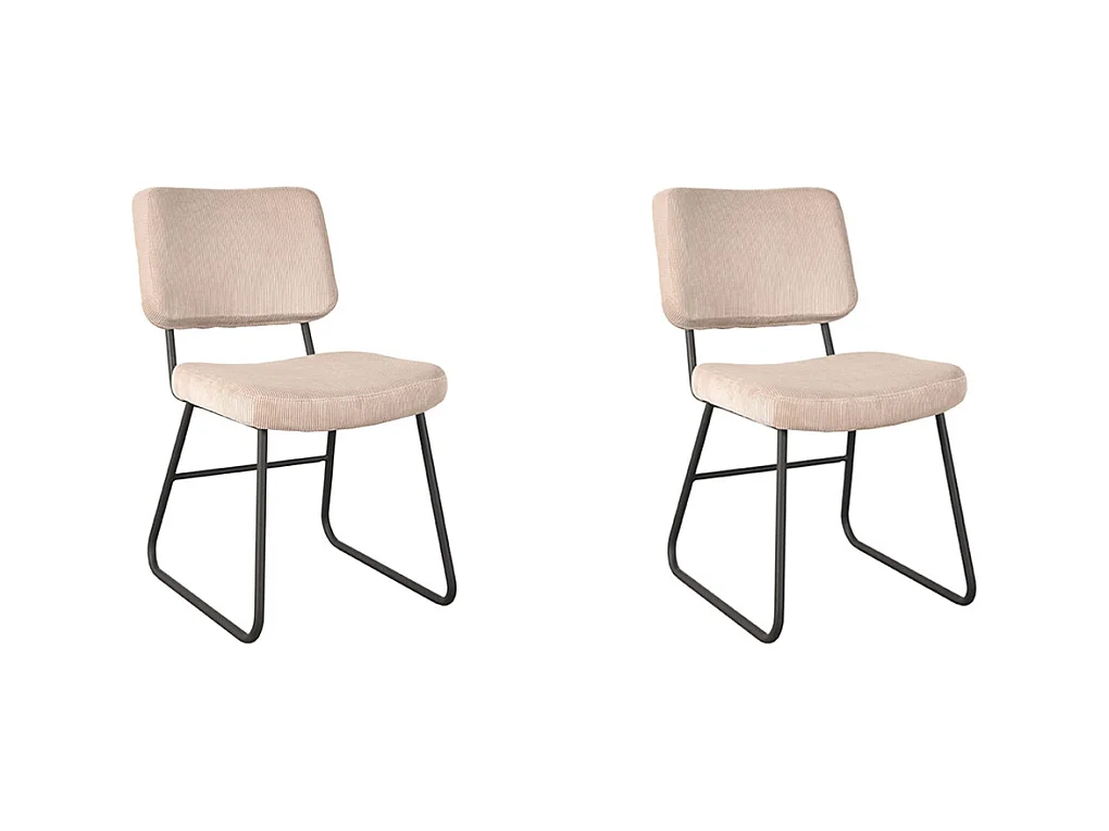 Chaise de salle à manger Noah - Naturel - Ribcord - lot de 2