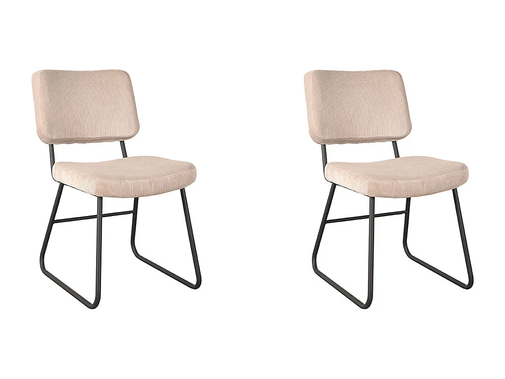 Silla de comedor Noah - Natural - Ribcord - Juego de 2