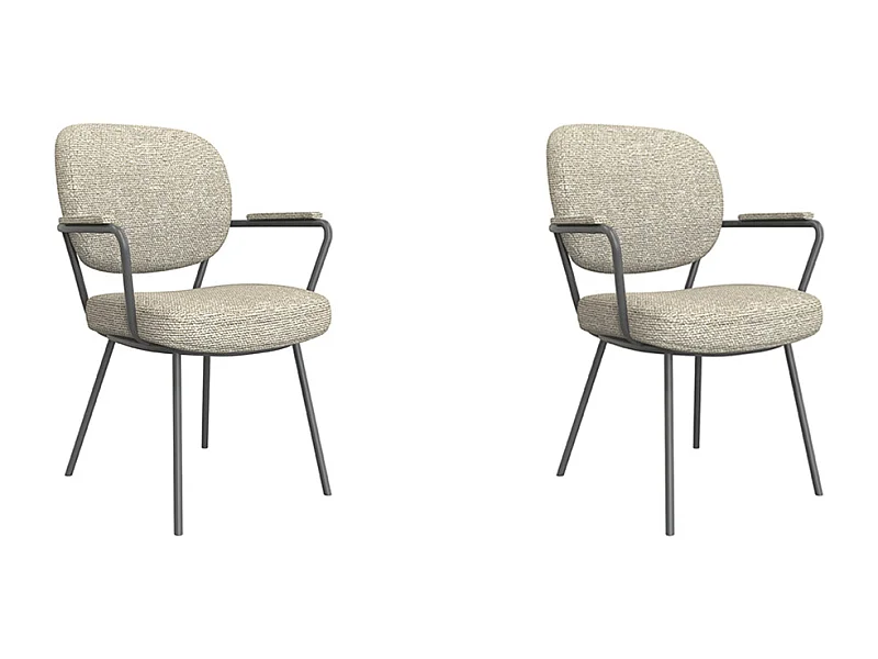 Eetkamerstoel Lausanne - Naturel - Boucle - set van 2