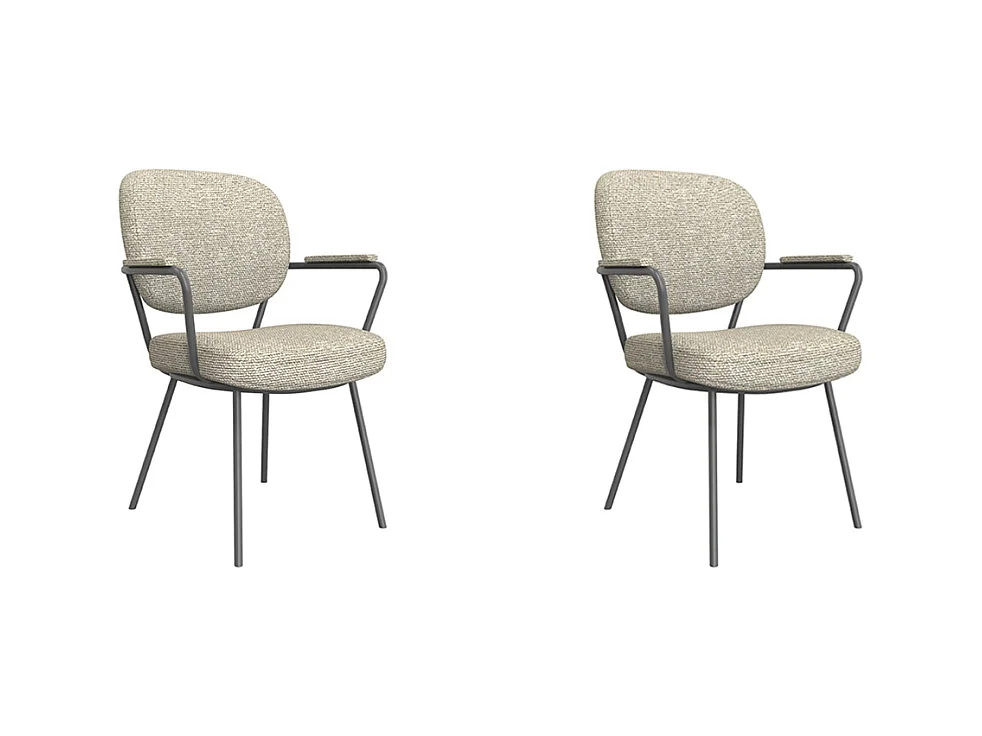 Chaise de salle à manger Lausanne - Naturel - Boucle - lot de 2