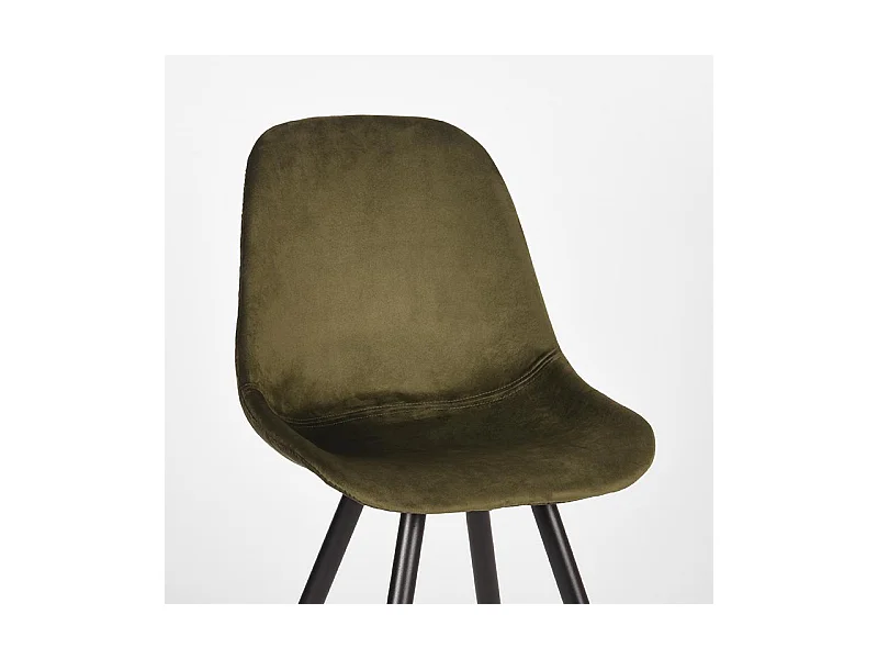 Eetkamerstoel Capri - Army green - Fluweel - set van 2