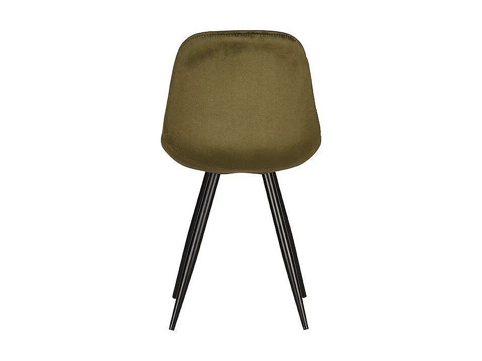 Chaise de salle à manger Capri - Vert armée - Velours - Lot de 2