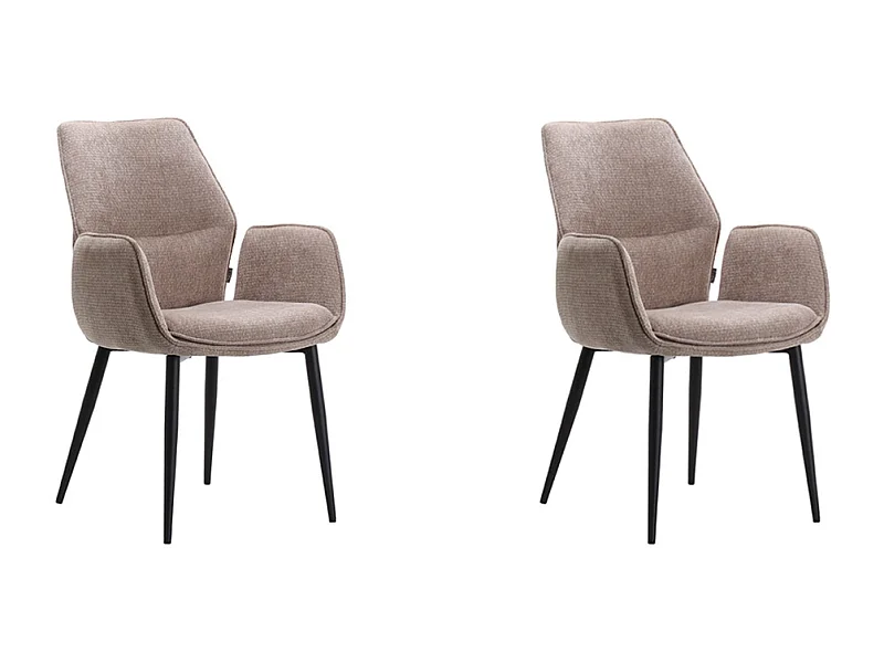 Eetkamerstoel Morris - Taupe - Stof - set van 2