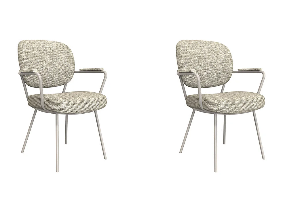 Chaise de salle à manger Lausanne - Naturel - Boucle - lot de 2