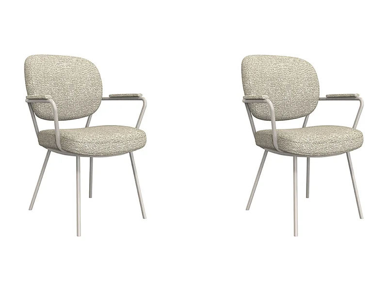 Chaise de salle à manger Lausanne - Naturel - Boucle - lot de 2