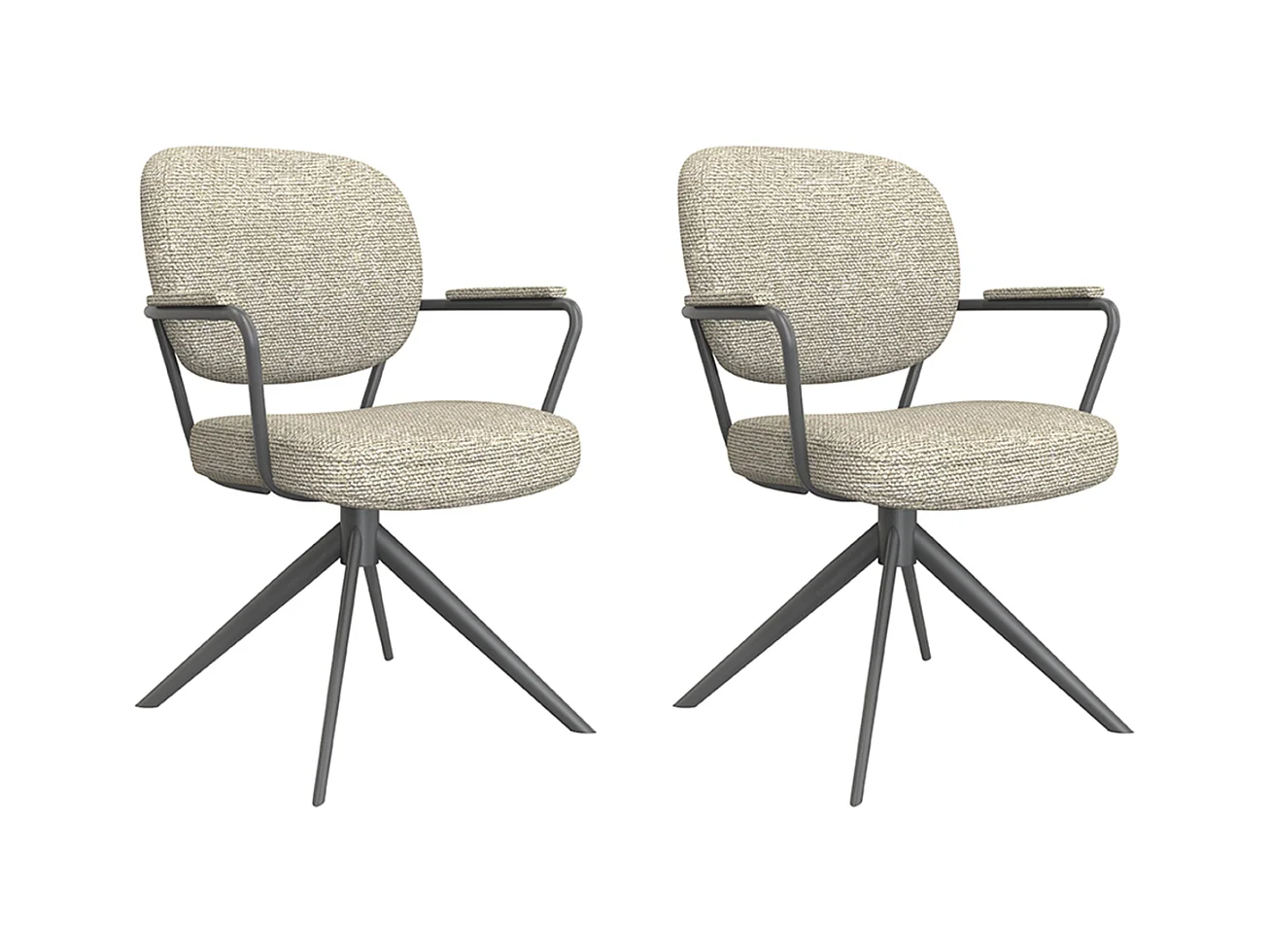 Eetkamerstoel Basel - Naturel - Boucle - set van 2