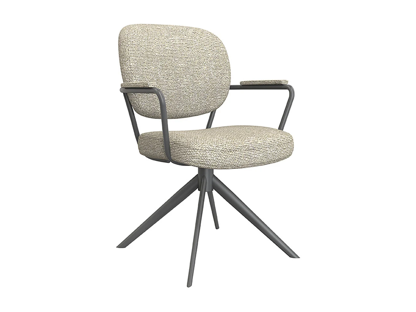 Chaise de salle à manger Basel - Naturel - Boucle - lot de 2