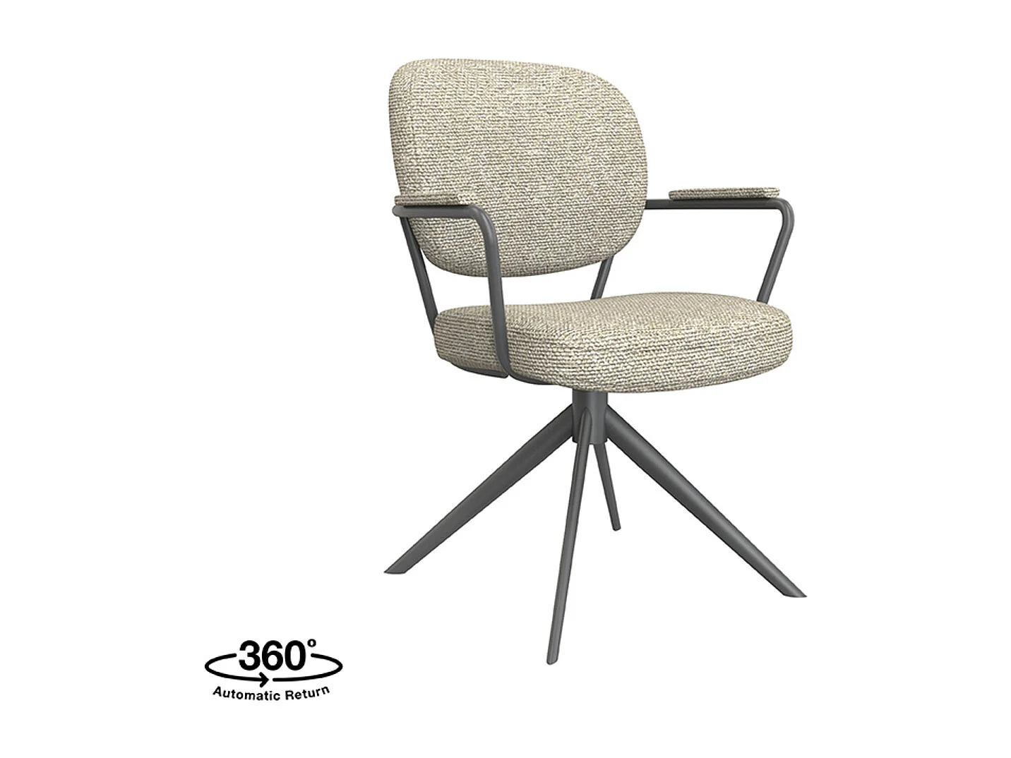 Chaise de salle à manger Basel - Naturel - Boucle - lot de 2